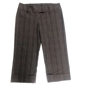 BLUE SAND (Size 44 EU / 8) Cropped Capri Length dress pants  Brown plaid